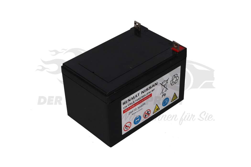 Batterie auxiliaire 12V 14AH 80A VRLA AGM (date 06/2019) Exide Renault  Dacia original OEM 244103090R