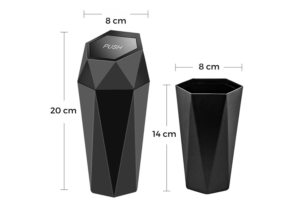 BMZX Auto-Mülleimer mit Deckel, klein, Auto-Becherhalter, Autotür