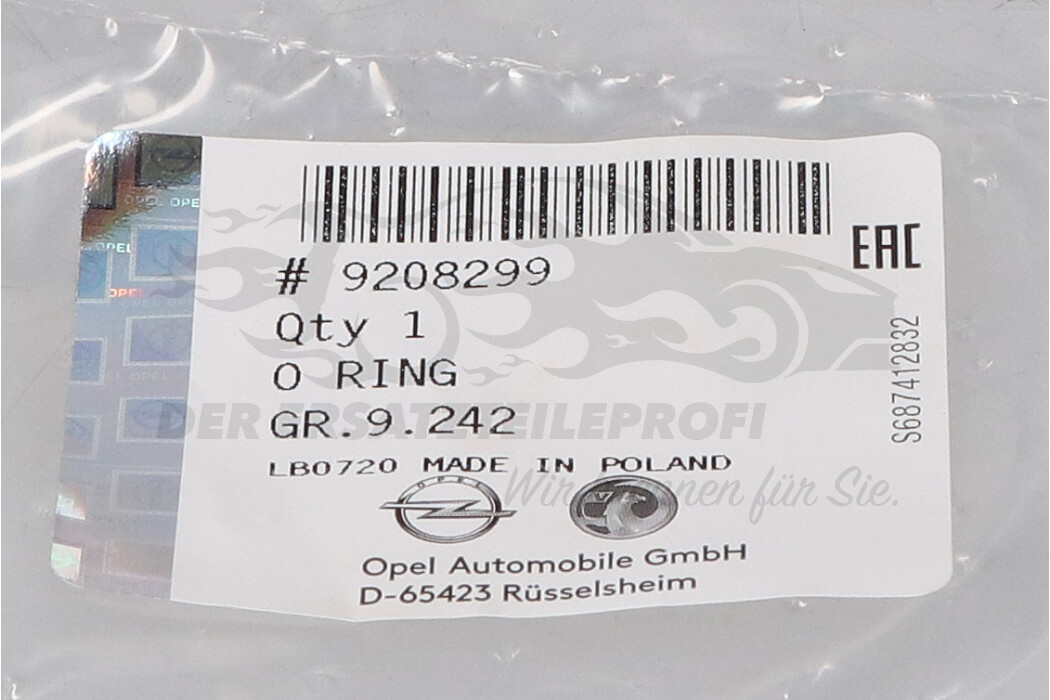 Original Opel RINGDICHTUNG 9208299 online kaufen