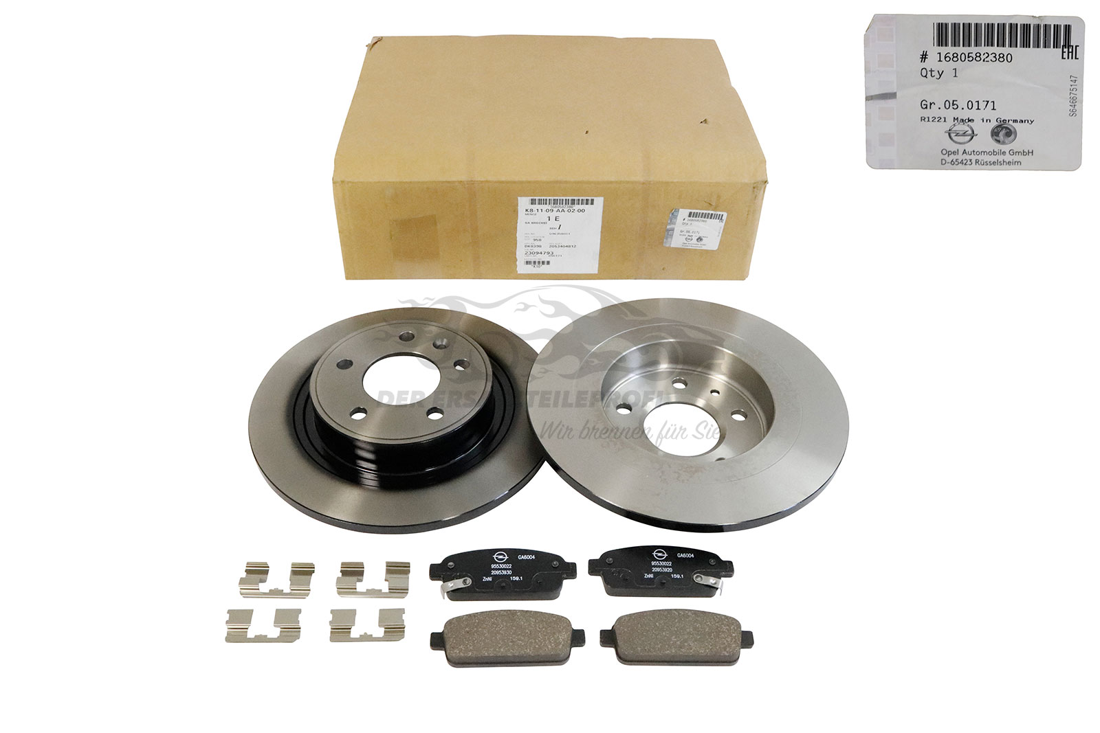 Original Opel Bremsenkit hinten für Astra, Zafira 1680582380