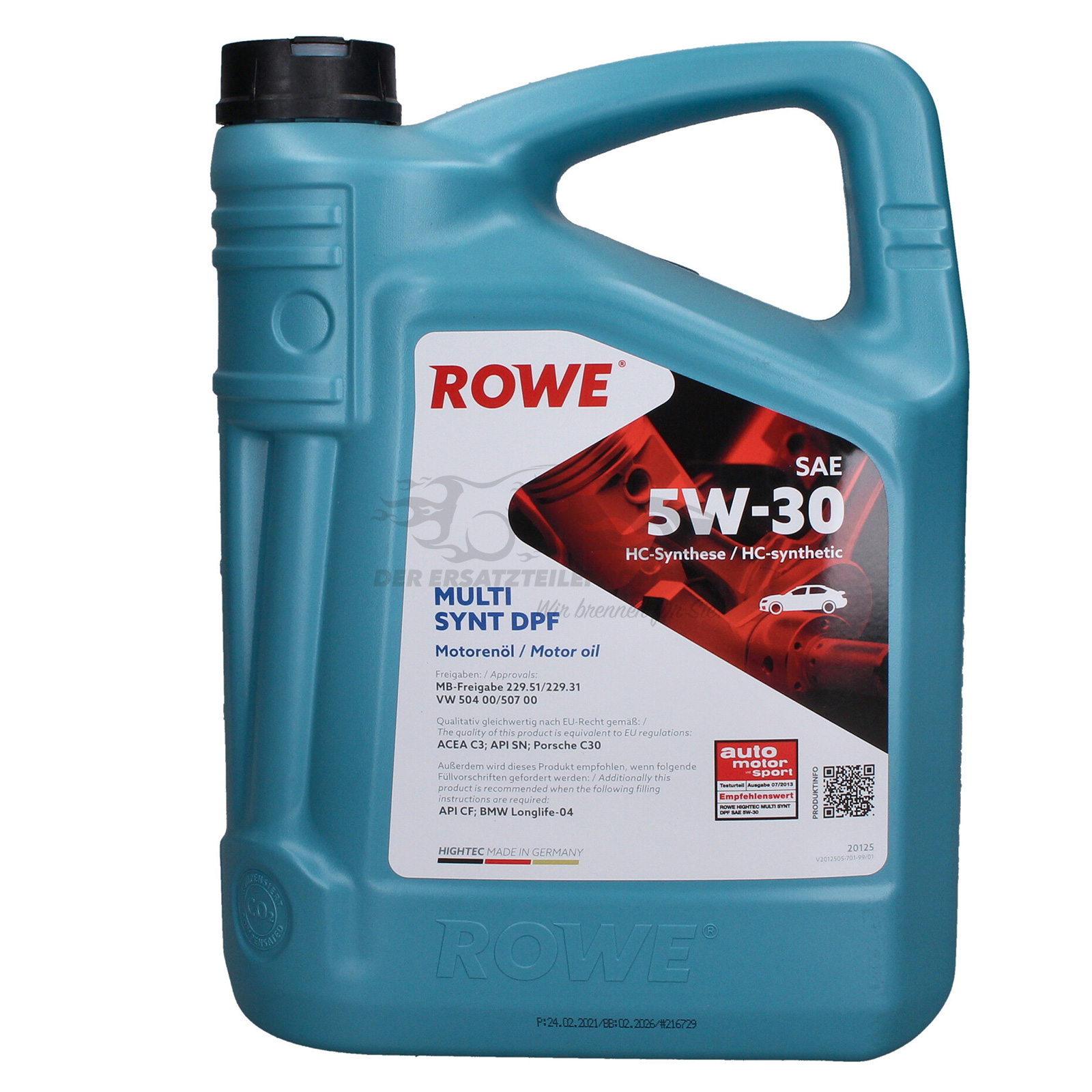 ROWE Motoröl Hightec Multi Synt DPF SAE 5W-30 5 Liter BMW Longlife-04 MB 229.51