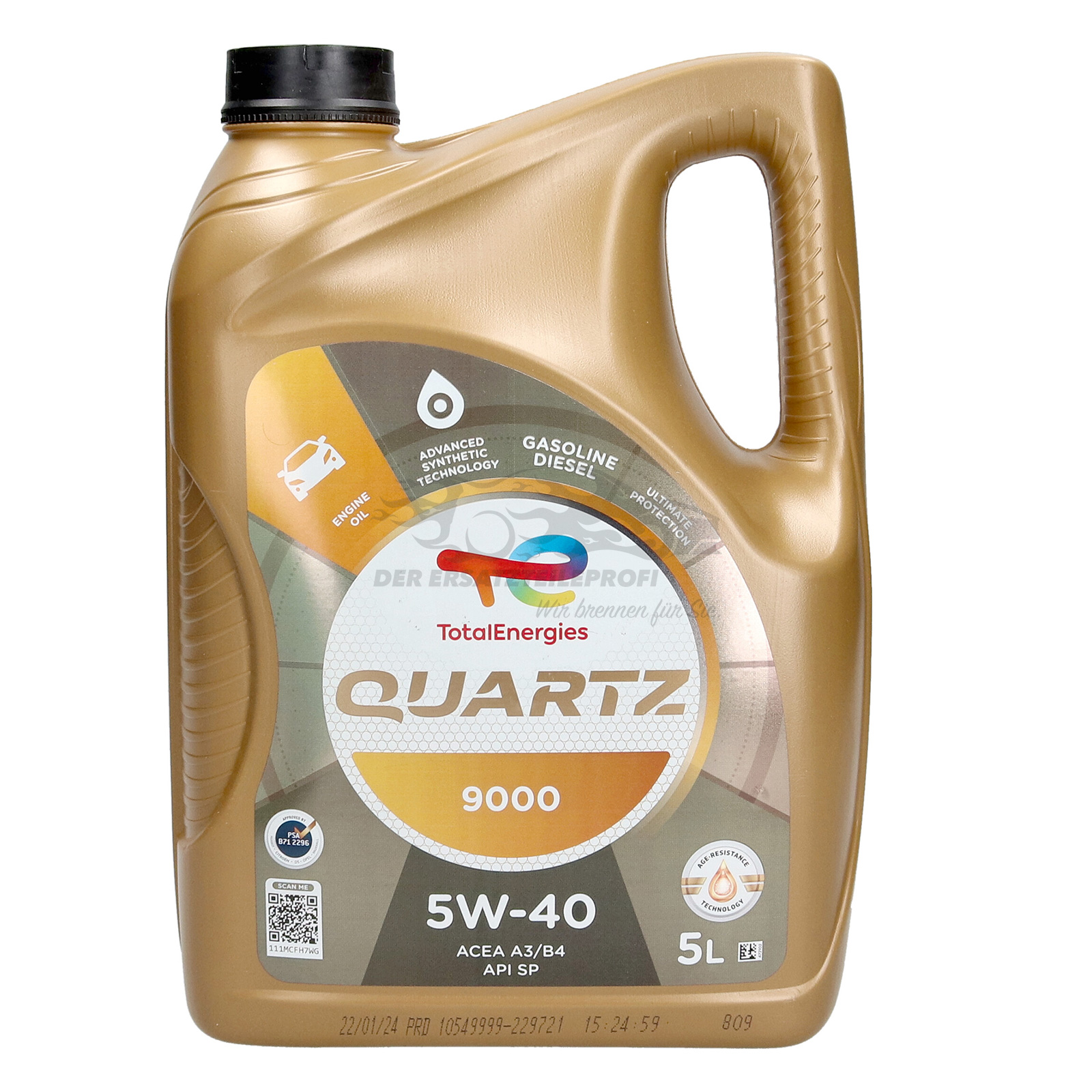 Total Motoröl 5W-40 5L Quartz 9000 5W-40 Peugeot Citroen B71 2296 502.00 505.00