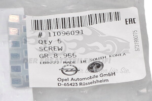 11096091 Zentrierschraube, Riemenscheibe-Kurbelwelle Opel