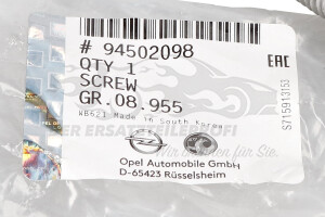 94502098 Schraube,allgemein Opel