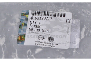 93198717 Schraube, Bremssattel Opel