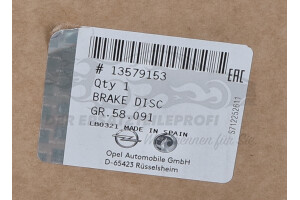 13579153 Bremsscheibe Opel