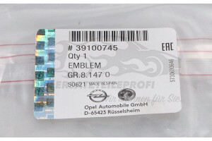 39100745 Heckklappenemblem Opel
