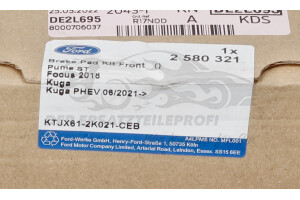 2580321 Bremsbelagsatz, Scheibenbremse Ford
