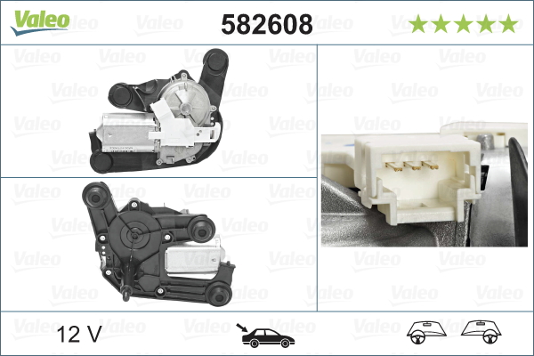 Wischermotor VALEO 582608