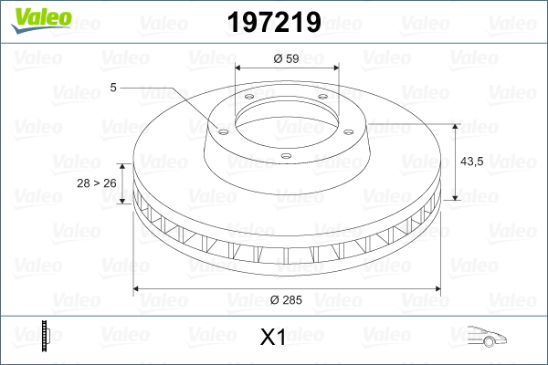 Bremsscheibe VALEO 197219