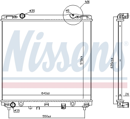 Kühler, Motorkühlung NISSENS 66773