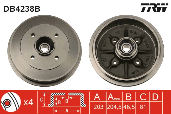 Bremstrommel TRW DB4238B