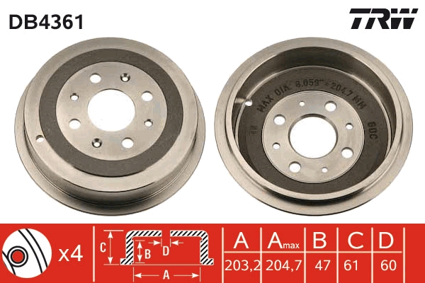 Bremstrommel TRW DB4361