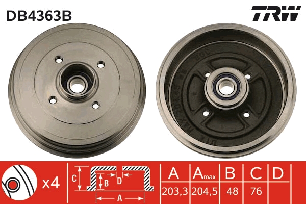 Bremstrommel TRW DB4363B