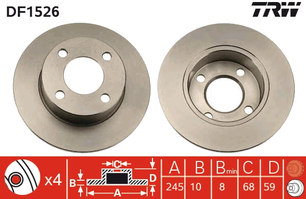 Bremsscheibe TRW DF1526