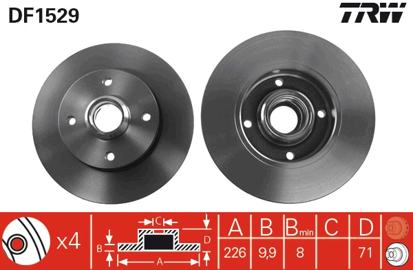 Bremsscheibe TRW DF1529