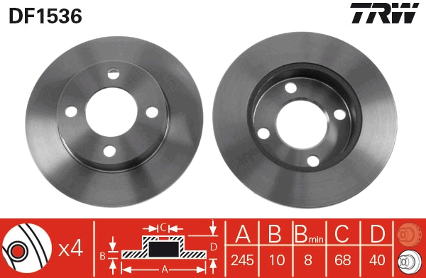 Bremsscheibe TRW DF1536
