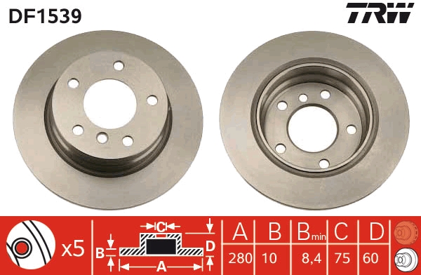 Bremsscheibe TRW DF1539