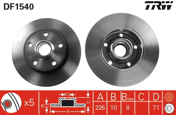 Bremsscheibe TRW DF1540