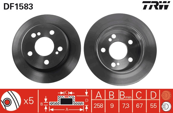 Bremsscheibe TRW DF1583
