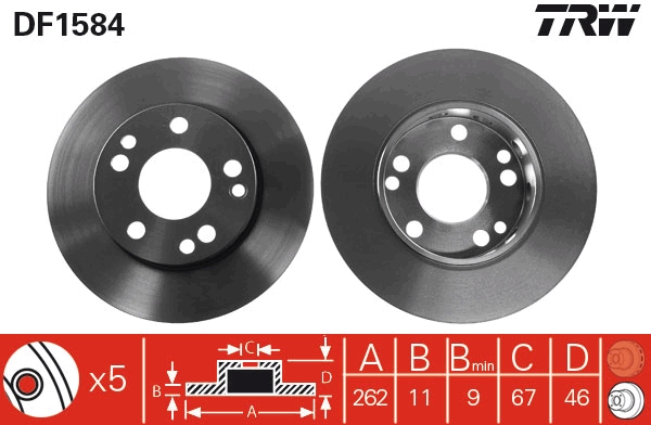 Bremsscheibe TRW DF1584