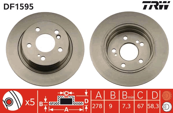 Bremsscheibe TRW DF1595