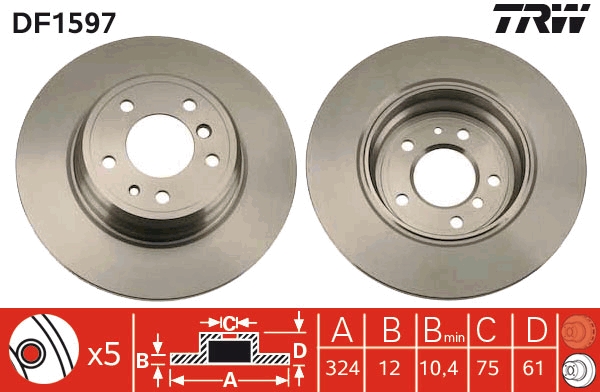 Bremsscheibe TRW DF1597