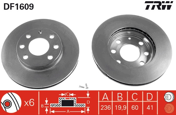 Bremsscheibe TRW DF1609