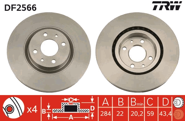 Bremsscheibe TRW DF2566