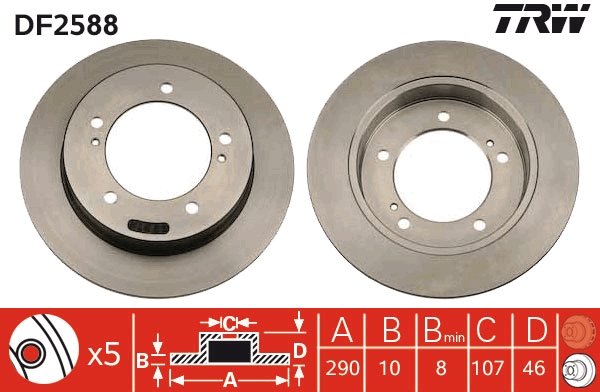 Bremsscheibe TRW DF2588
