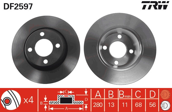 Bremsscheibe TRW DF2597