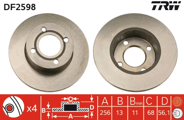 Bremsscheibe TRW DF2598