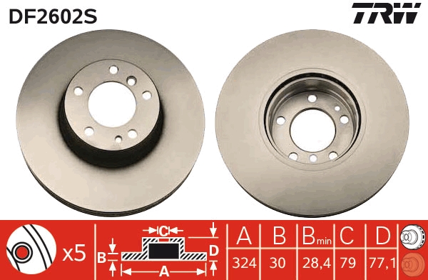 Bremsscheibe TRW DF2602S