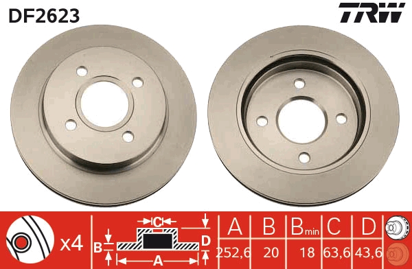Bremsscheibe TRW DF2623