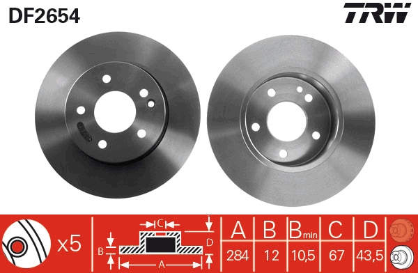 Bremsscheibe TRW DF2654