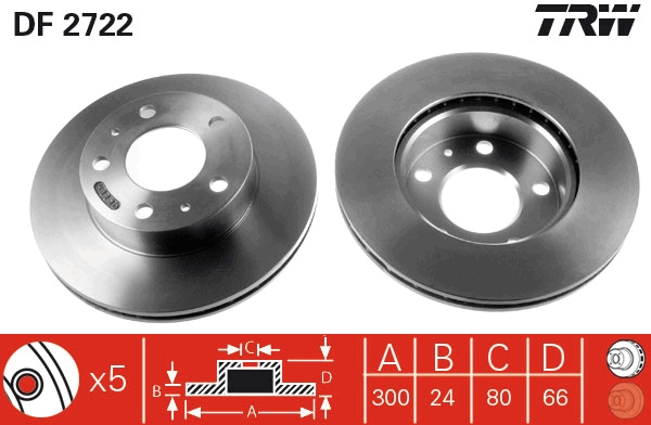 Bremsscheibe TRW DF2722