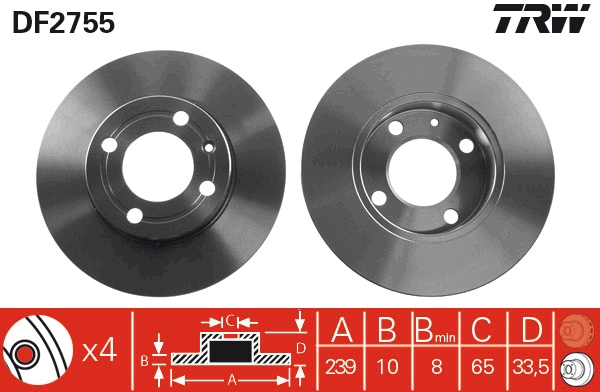 Bremsscheibe TRW DF2755