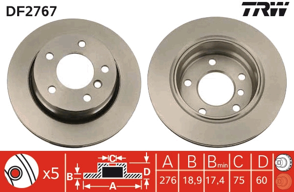 Bremsscheibe TRW DF2767
