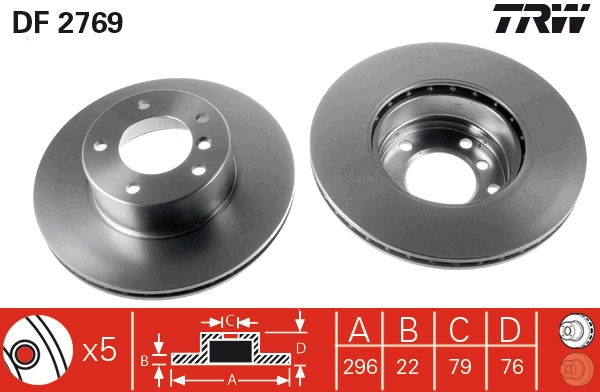 Bremsscheibe TRW DF2769