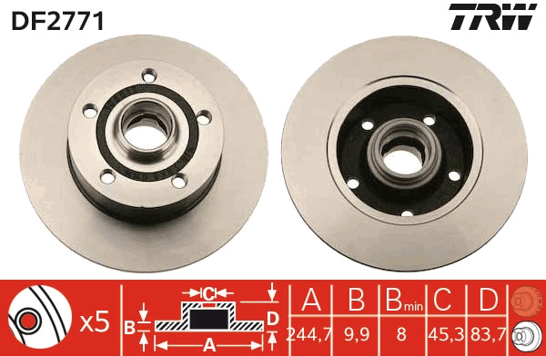Bremsscheibe TRW DF2771