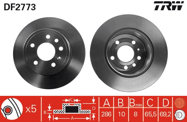 Bremsscheibe TRW DF2773