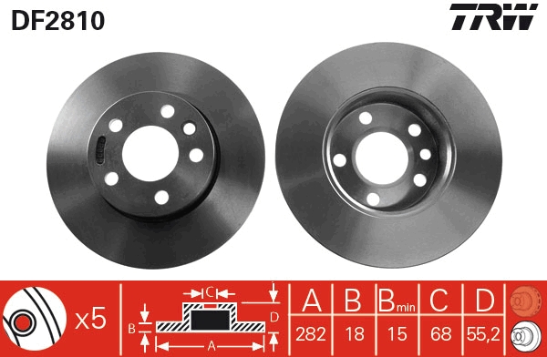 Bremsscheibe TRW DF2810