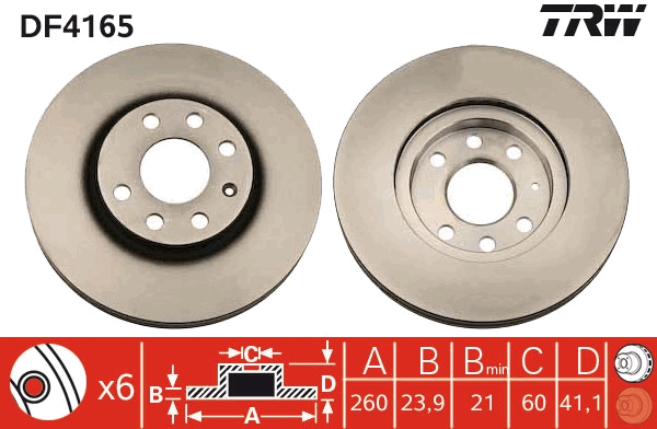 Bremsscheibe TRW DF4165