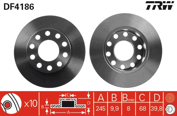 Bremsscheibe TRW DF4186