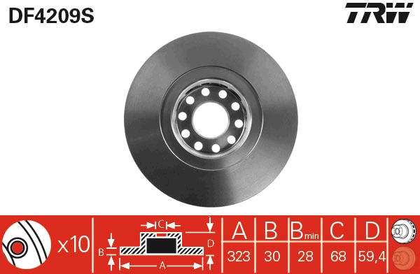 Bremsscheibe TRW DF4209S