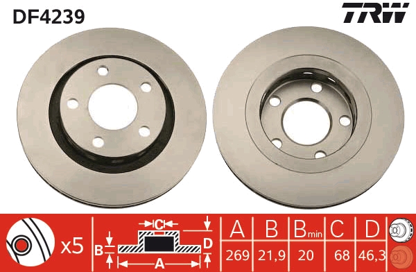 Bremsscheibe TRW DF4239