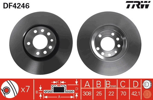 Bremsscheibe TRW DF4246