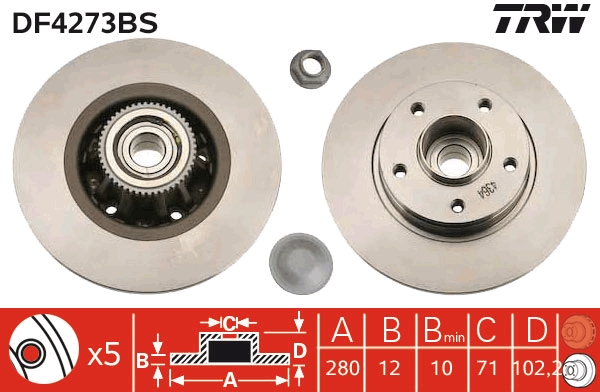 Bremsscheibe TRW DF4273BS