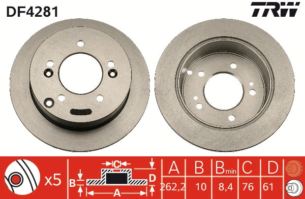 Bremsscheibe TRW DF4281