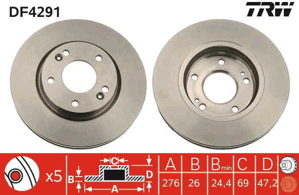 Bremsscheibe TRW DF4291